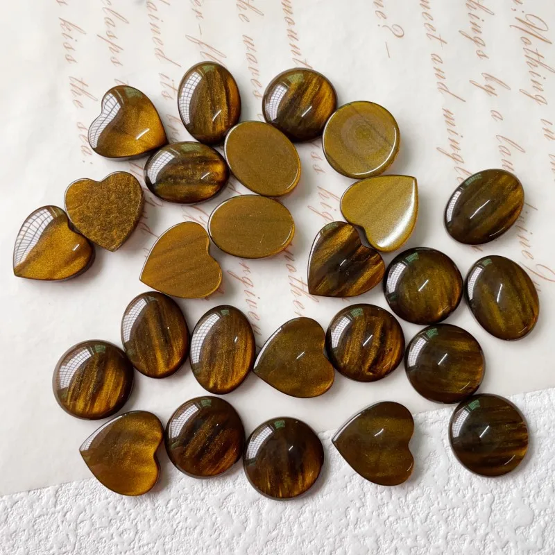 30pcs Vintage Love Heart Flat Back Resin Cabochons Patch Diy Phone Case Hair Clip Shoes Jewelry Decoration Crafts Accessories