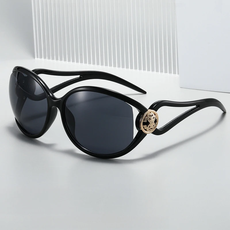 2026 Retro Übergroße Sonnenbrille für Damen UV400 Markendesigner Luxus Muster Ausgehöhlte Ins 80er Vintage Sonnenbrille Damen-Sonnenschutz