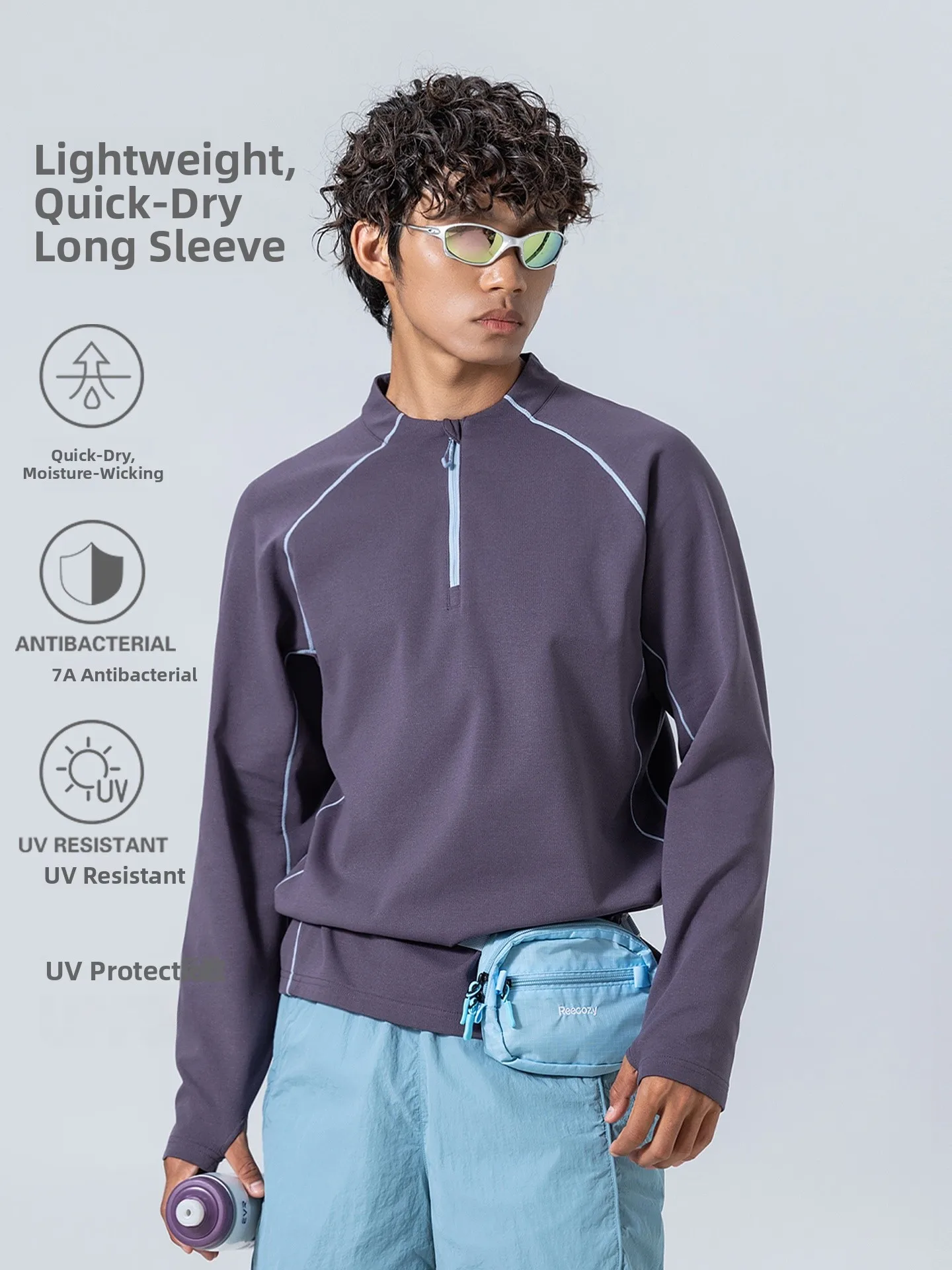 Quick Dry Long Sleeve T-Shirt Unisex Loose Casual Running Outdoor Sport Training Cycling Clothes Men's Fashion Trend Polyeste...