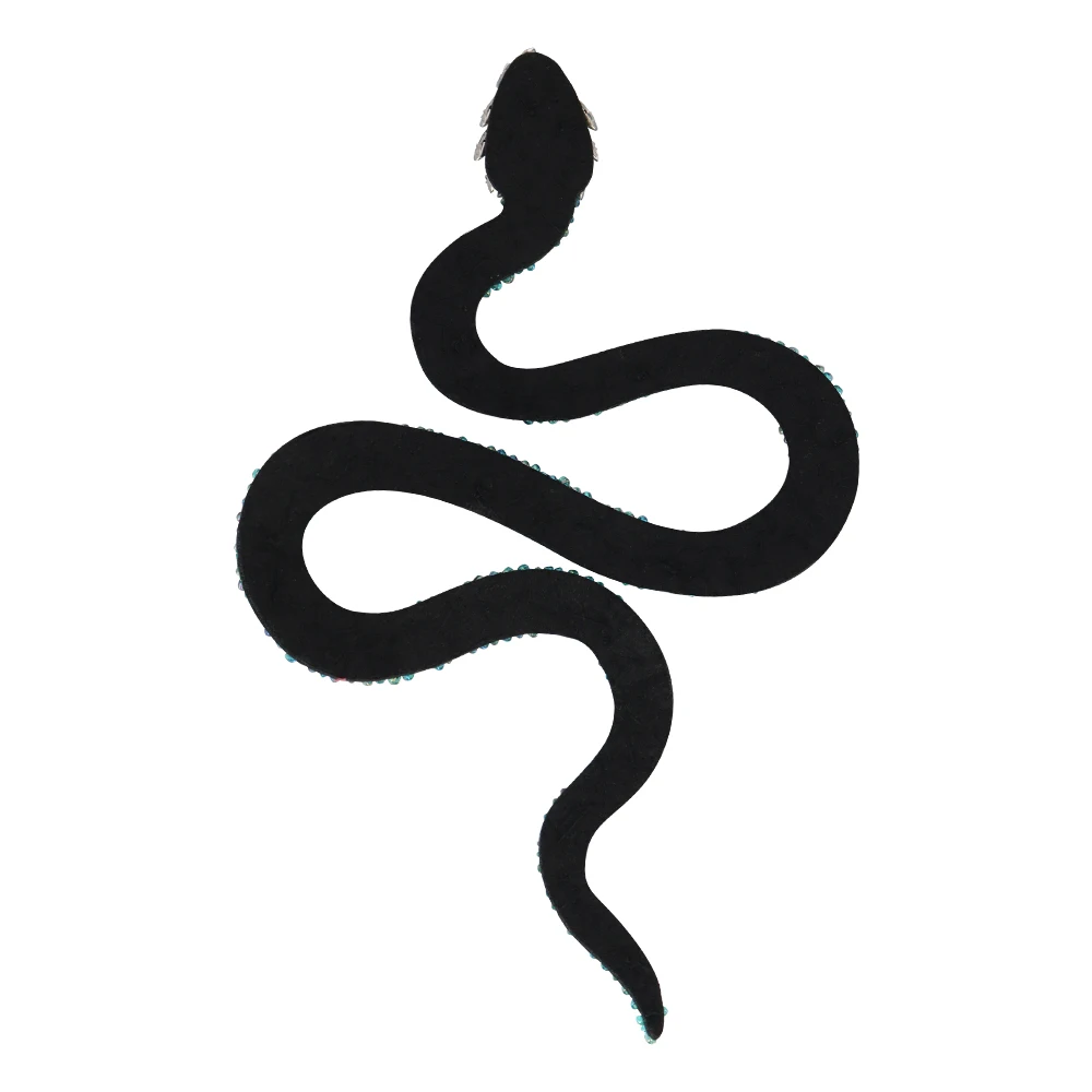 Snake Hand-beaded Fabric Patches Sequin and Bead Embellishments  DIY Repair Patches of Costume Bags 1 Piece