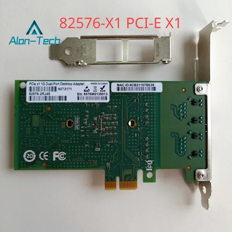 New In-tel 82576 E1g42et Dual Gigabit Network Adapter PCI-E X1 Gigabit Desktop Network Adapter Four Ports