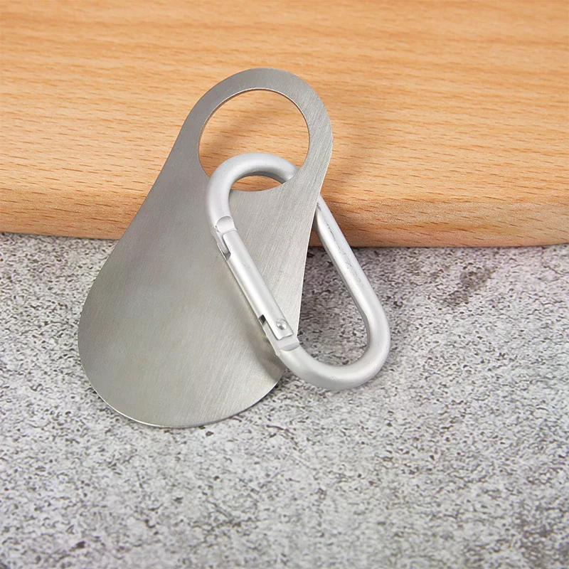 1 قطعة ملعقة Shoehorn المهنية Shoehorn 7.5 سنتيمتر الفولاذ المقاوم للصدأ المعادن لبيسة الحذاء أدوات رافع مع حلقة تسلق