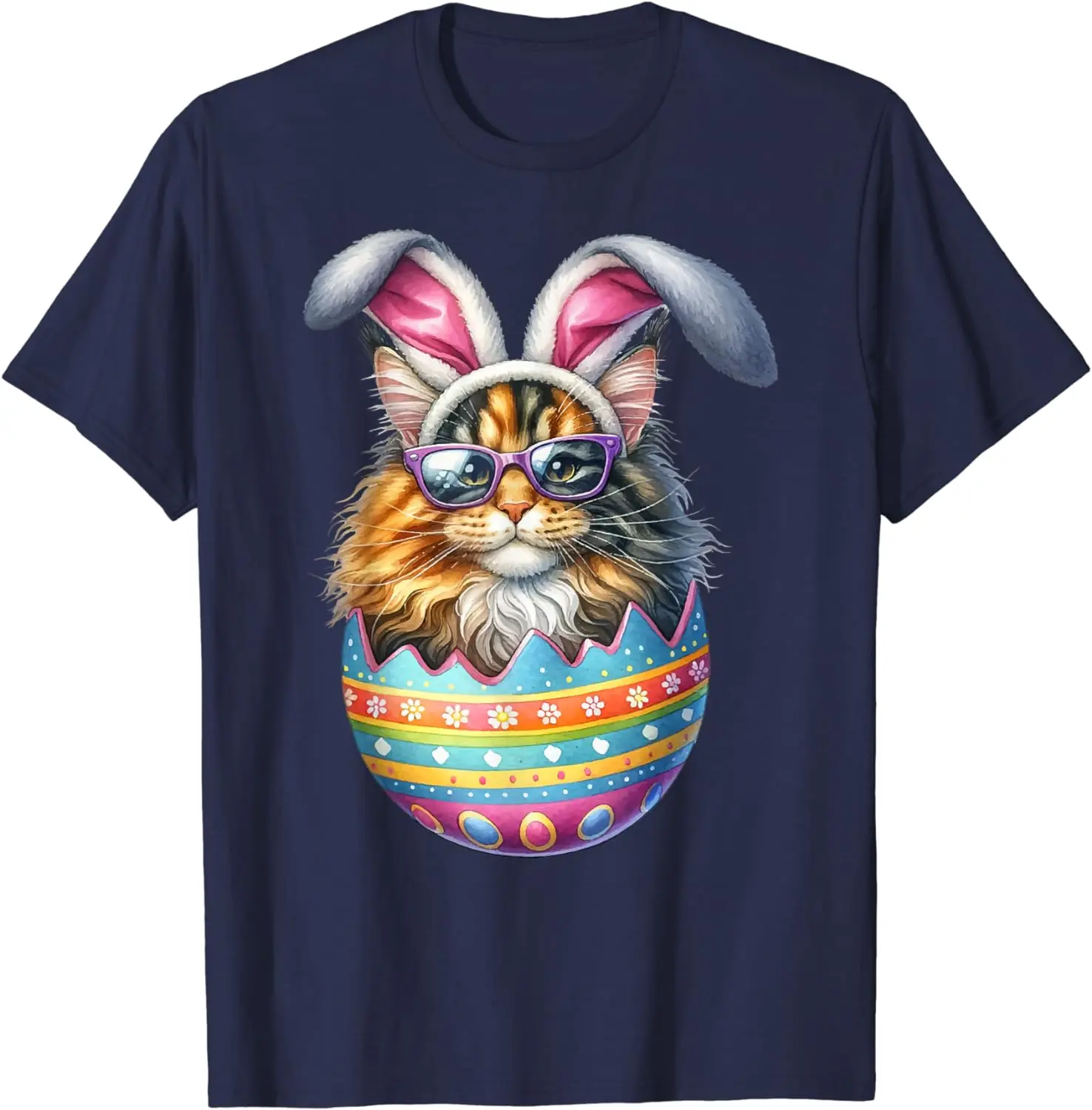 Cat Lover Easter Egg Happy Easter Bunny Ears T-Shirt