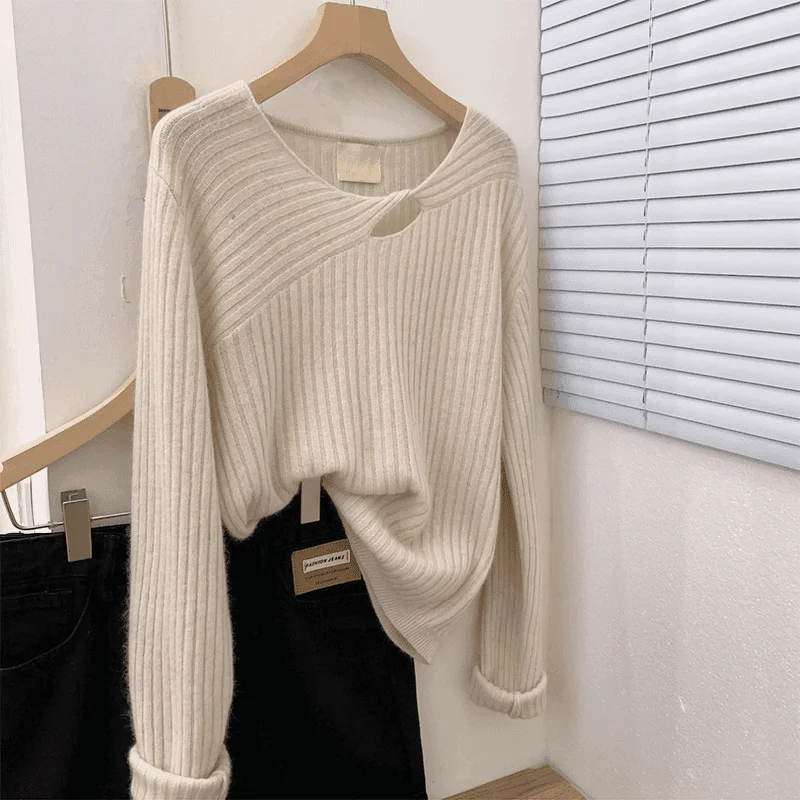 

Осенняя мода вязаная длинная све круглая Ne утягивающая основа irt повседневный женский топ сладкого ветра стандартного кроя Новое поступление