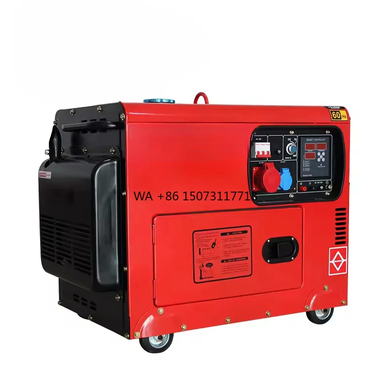 

5.5kw 6.5kw 8kw 10kw Single Cylinder 4 Stroke Silent Generator Brushed Excitation Generator With Digital Panel