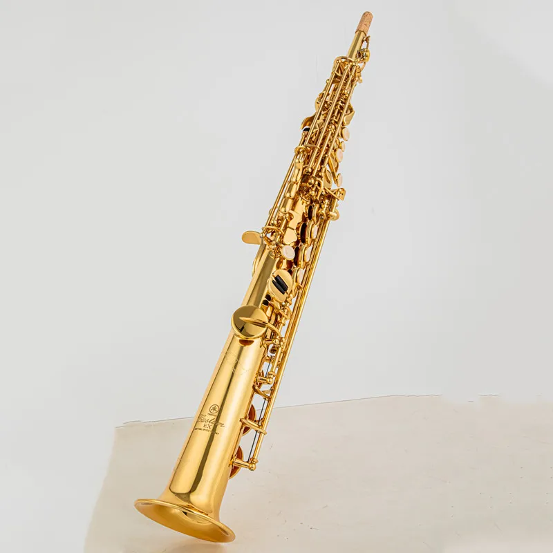 Made in Japan 875EX Soprano Saxophone B-Flat Straight Gold Lacquered Body musical instrument professional with Case Accessories