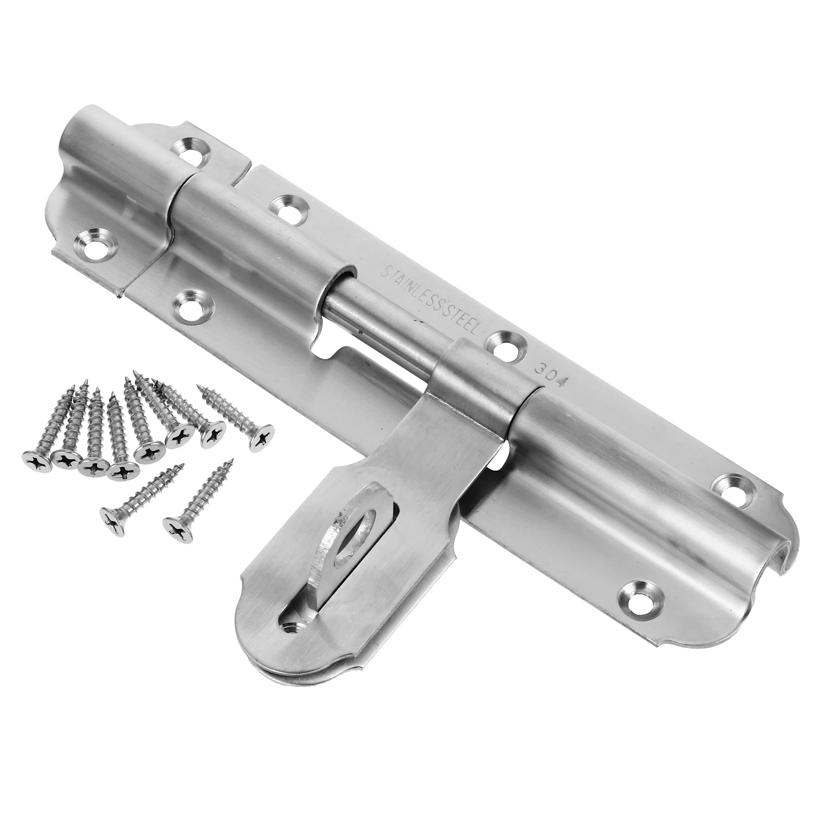 

Stainless Steel Heavy Duty Door Latch Bolt Lock Hardware 8 Screw Holes Fits Outdoor Conditions Garage Door