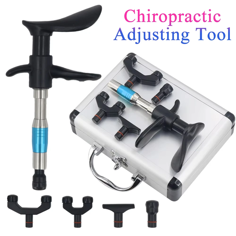 

Новый ручной хиропрактический пистолет 300N для коррекции шейного отдела позвоночника, инструмент для облегчения боли в суставах, остеопатический массажер с 4 насадками