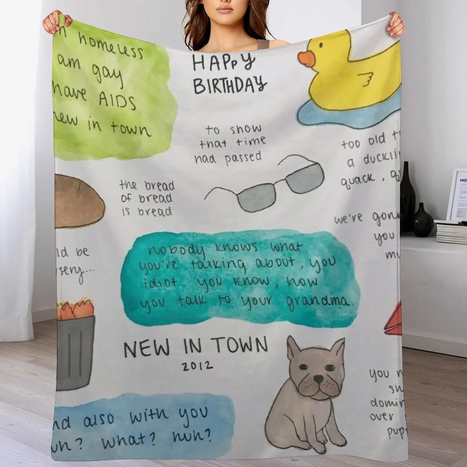 john mulaney quote collage Throw Blanket Elegant Warm Throw Blanket for Hotel Home