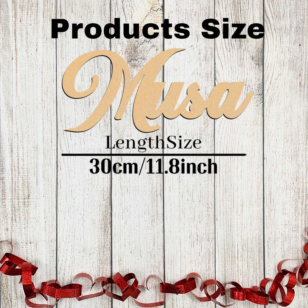 1pc Creative Musa example Personalized Text Wooden Decor Wood Material Wooden Sign Vertical Orientation Door Hanging Decor