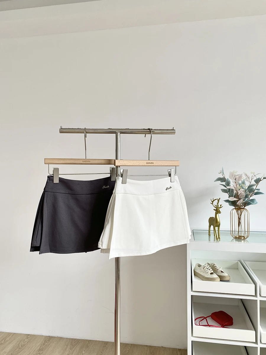 Été 2025 taille haute a-ligne jupe pantalon décontracté Faion coréen Sle femmes ouvert fendu minceur jupes trajet Polyester