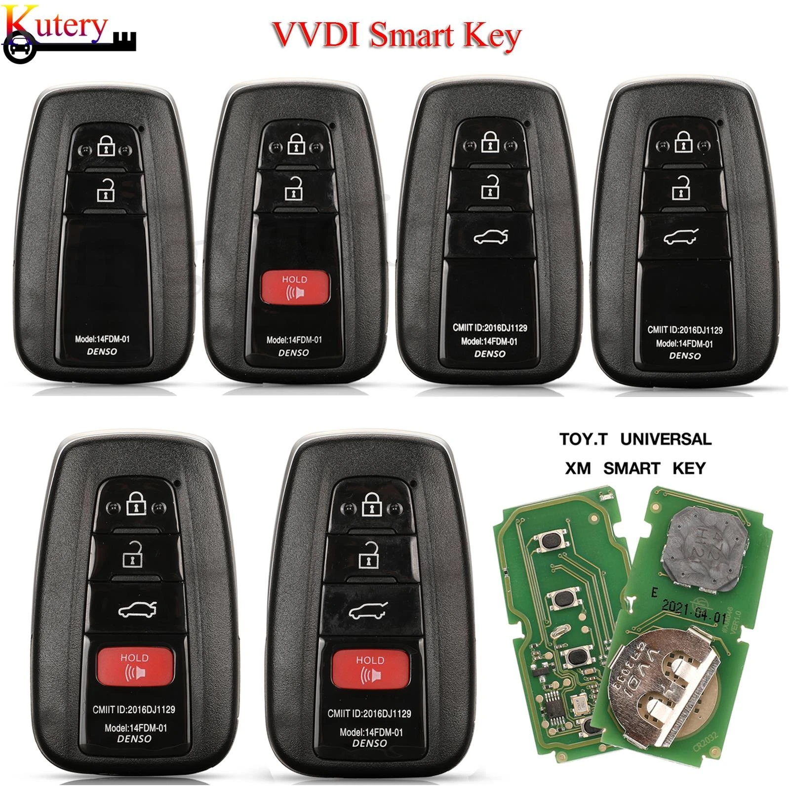 

jingyuqin VVDI XM Xhorse Smart Car Key English Version Universal Remote Control For Toyota VVDI2 VVDI Mini With 8A/4D Chip