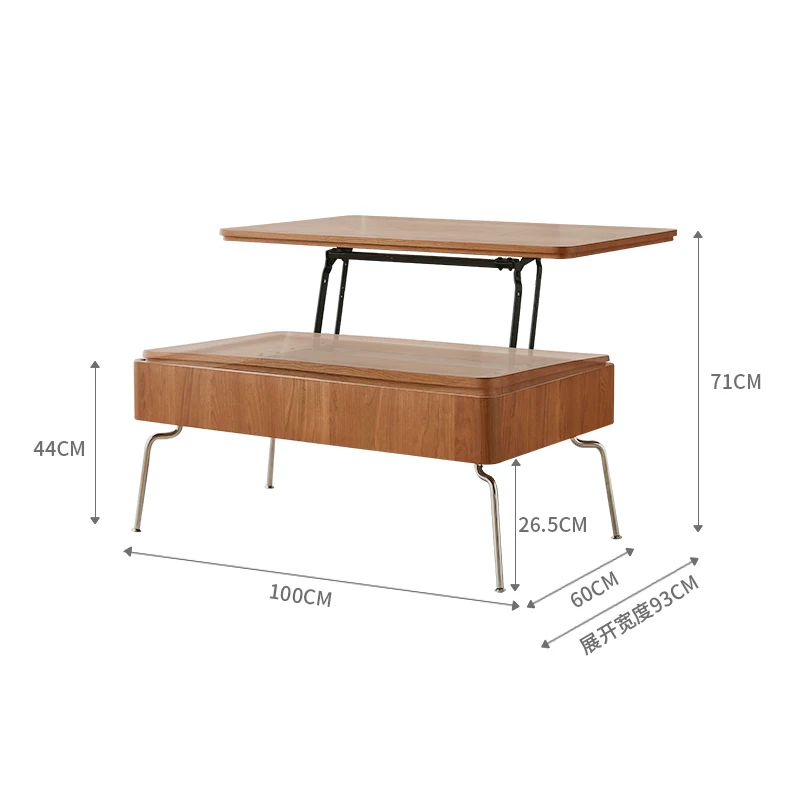 

Stainless steel lifting coffee table