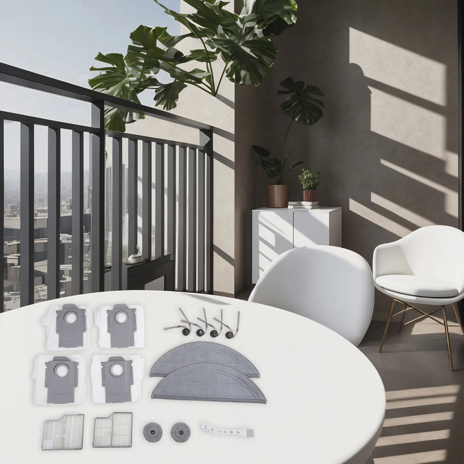 

Для Roborock, для Saros 10: Основная щетка, боковые щетки, фильтр, мешки для мусора, насадки для влажной уборки, аксессуары для пылесоса