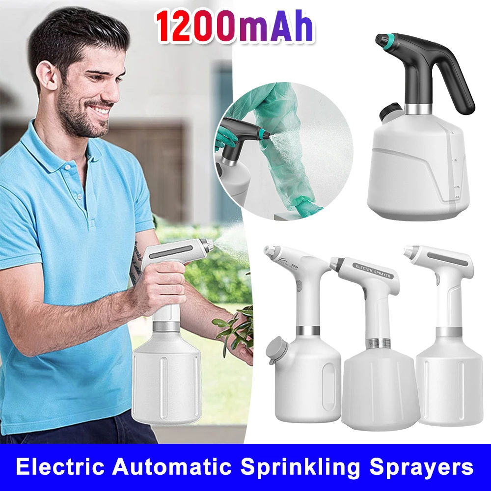 Botella pulverizadora de plantas eléctrica, pulverizadores de aspersión automáticos con carga USB, boquilla ajustable, 1/1, 5/2L, 1200mAh, herramientas de jardinería
