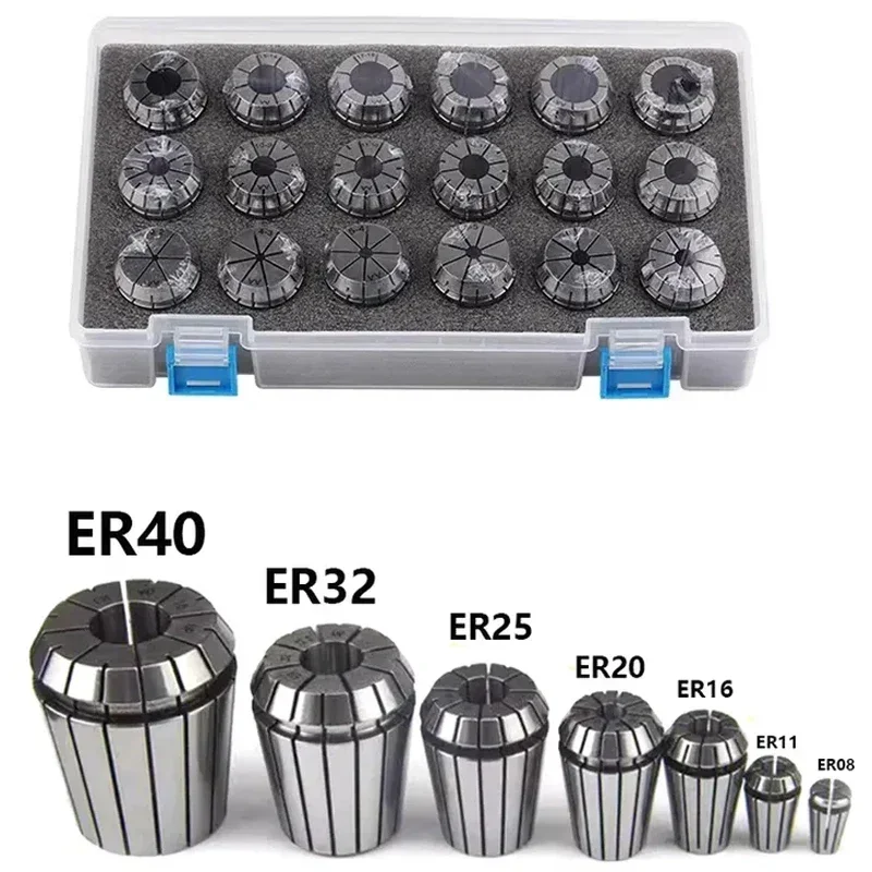 NEW ER Collet Set ER11 ER16 ER20 ER25 ER32 ER40 High Precision 0.005mm 0.008mm Tools Holder Clamping ER Spring Collect Chuck ER