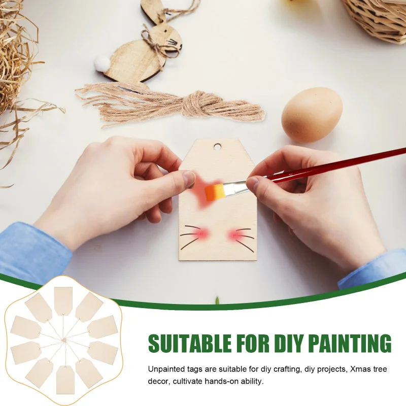 

Wooden Christmas Tree Hanging Card Ornament List Key Tags Unfinished Hand Made Crafts Stump