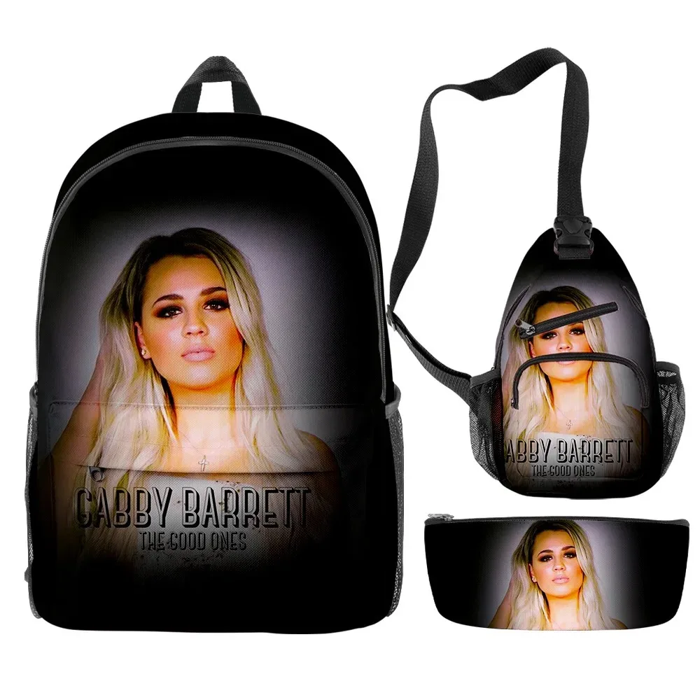 Gabby Barrett merch 3 pçs/set SACO Escolar de viagem SACO lápis Crossbody crossbagl terno Para crianas aldult 2024