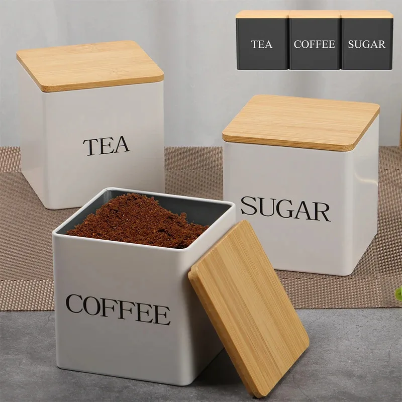 

3pcs coffee bean storage tea candy cans, perfect for bar supplies