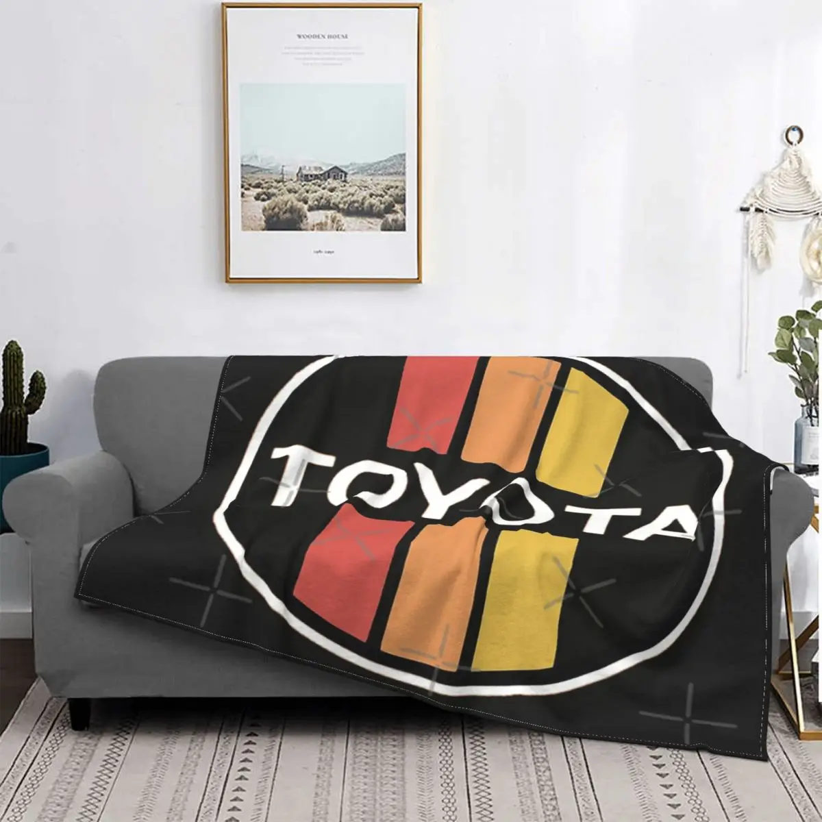 

Manta con capucha para cama, cobertor de sofá a cuadros de Estilo Vintage TOYOTA Cars, Japón, 70