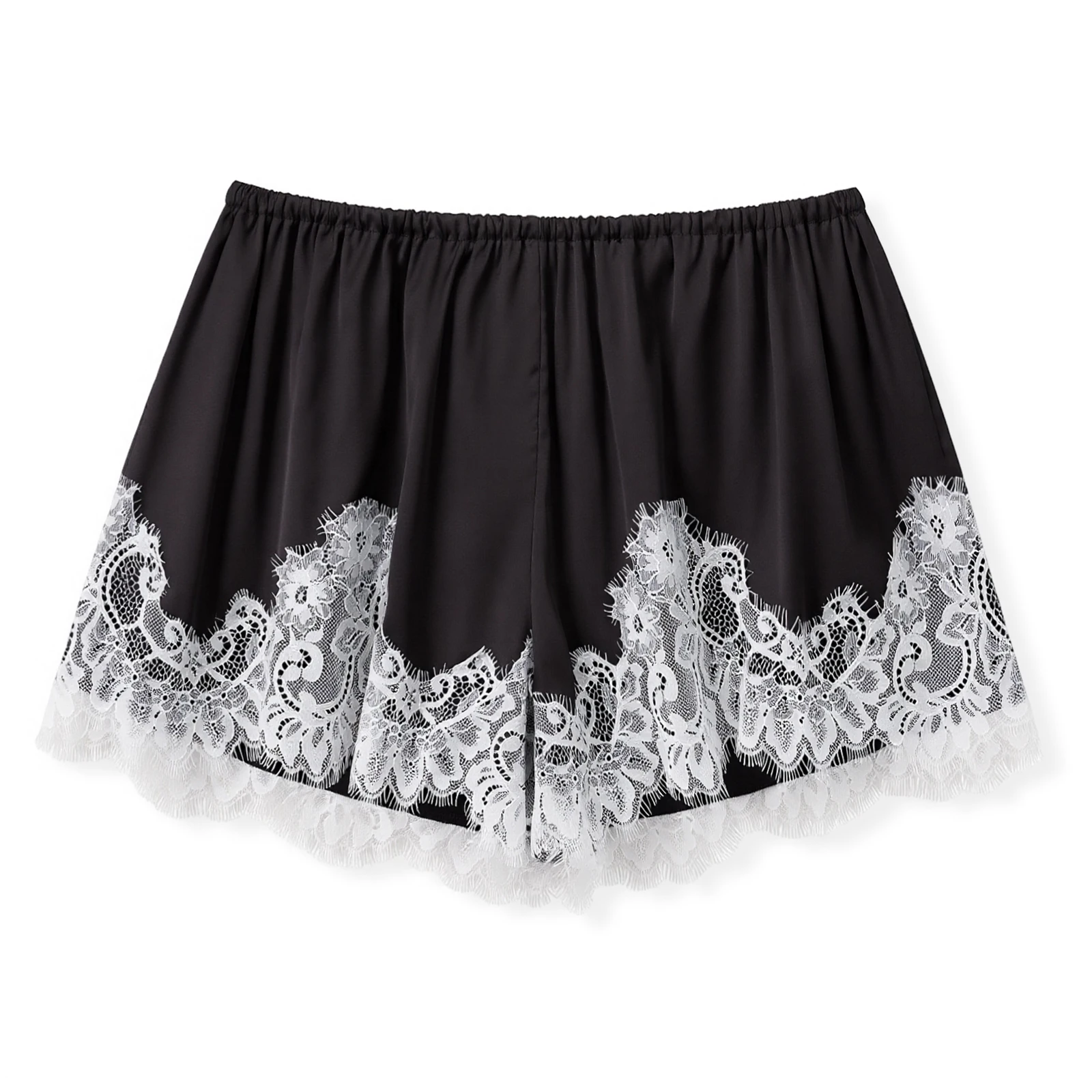 

Женские лоскутные кружевные шорты, однотонные повседневные мини-шорты с эластичной резинкой на талии, одежда для сна, одежда для дома, шорты