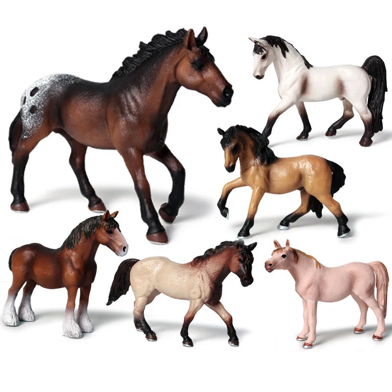 2021 Simulation Animals Horse Racing Models Action & Toy Figures Solid Collection Model Dolls Educational Toys For Children Gift