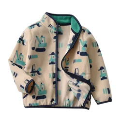2-8T New Cars Children Jackets Outwears for Boys Winter Autumn Fleece Zipper Cute Hot Selling Warm Clothing Baby Coats Clothing