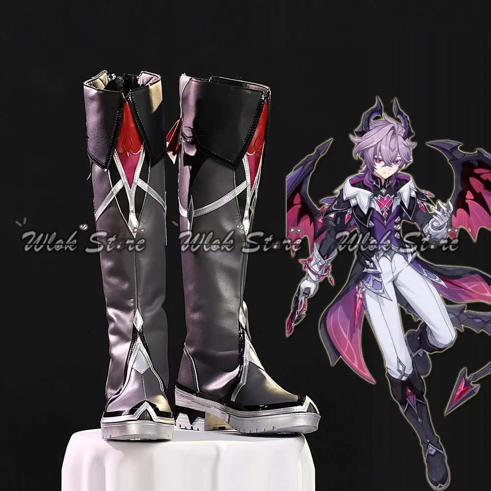 

Аниме-игра Genshin Impact Durin, обувь для косплея, черные сапоги до колена, мужская и женская обувь по индивидуальному заказу для Хэллоуина, карнавала