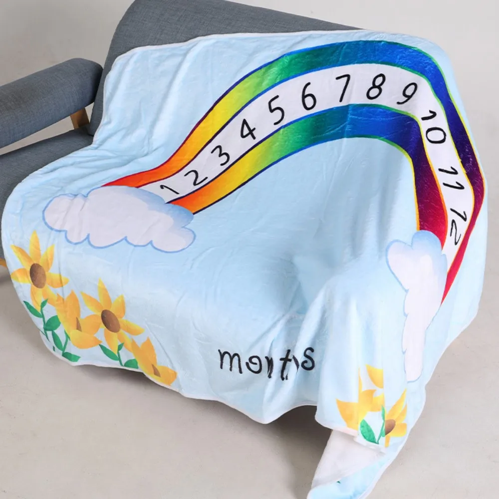 

Плед VIKAMA Rainbow Month для фотосессий новорожденных, фон для фотосъемки на месяц ребенка, детское одеяло для сна дома