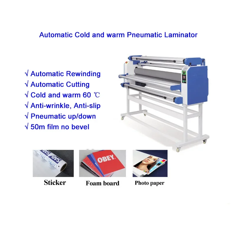 60 degree Cold and Hot Lamination Machine Wide Format Automatic Vinyl Laminator 1700A