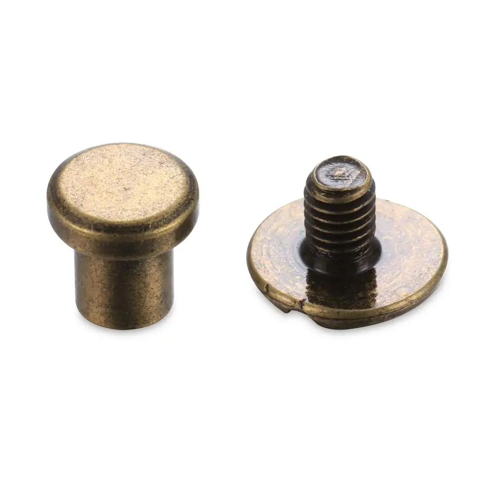 10sets DIY Shoes Scrapbooking decoration nail Leather Craft Nail Rivets screw Brass Cloth Button