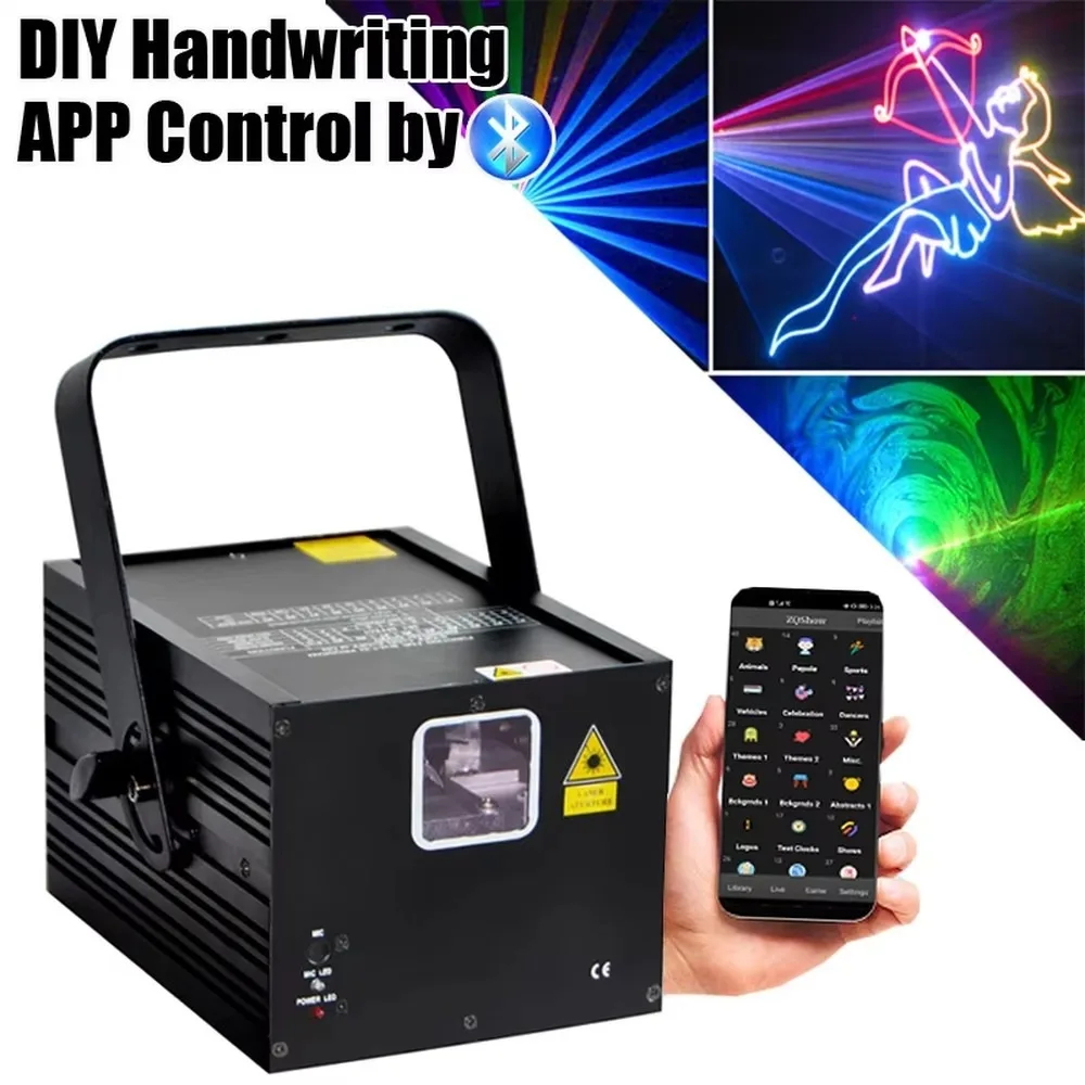 3W RGB LED Laser Animation Handwritten Disco Lighting Effect WIFI PC Controlled Aluminum Body for KTV Stage DJ Party