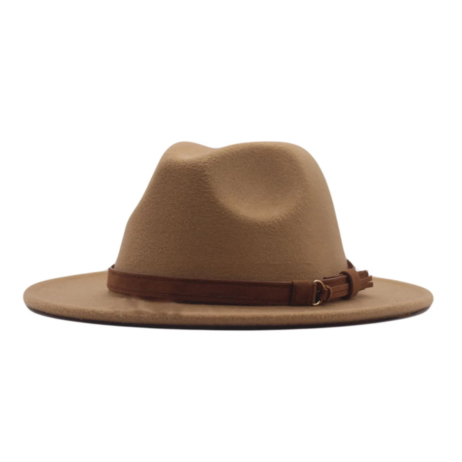 Belt Classic Hat Wool Wide Buckle Floppy Panama Hat Womens Caps Hiking Hats for Men Fedoras simple  cowboy sun Protection caps