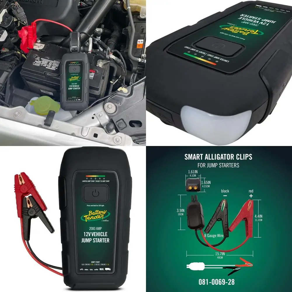 

Литиевый стартер 2000 АМП — портативная электростанция 16000 мАч — светодиодный фонарик, аварийный стробоскоп — 3 порта быстрой зарядки через USB —