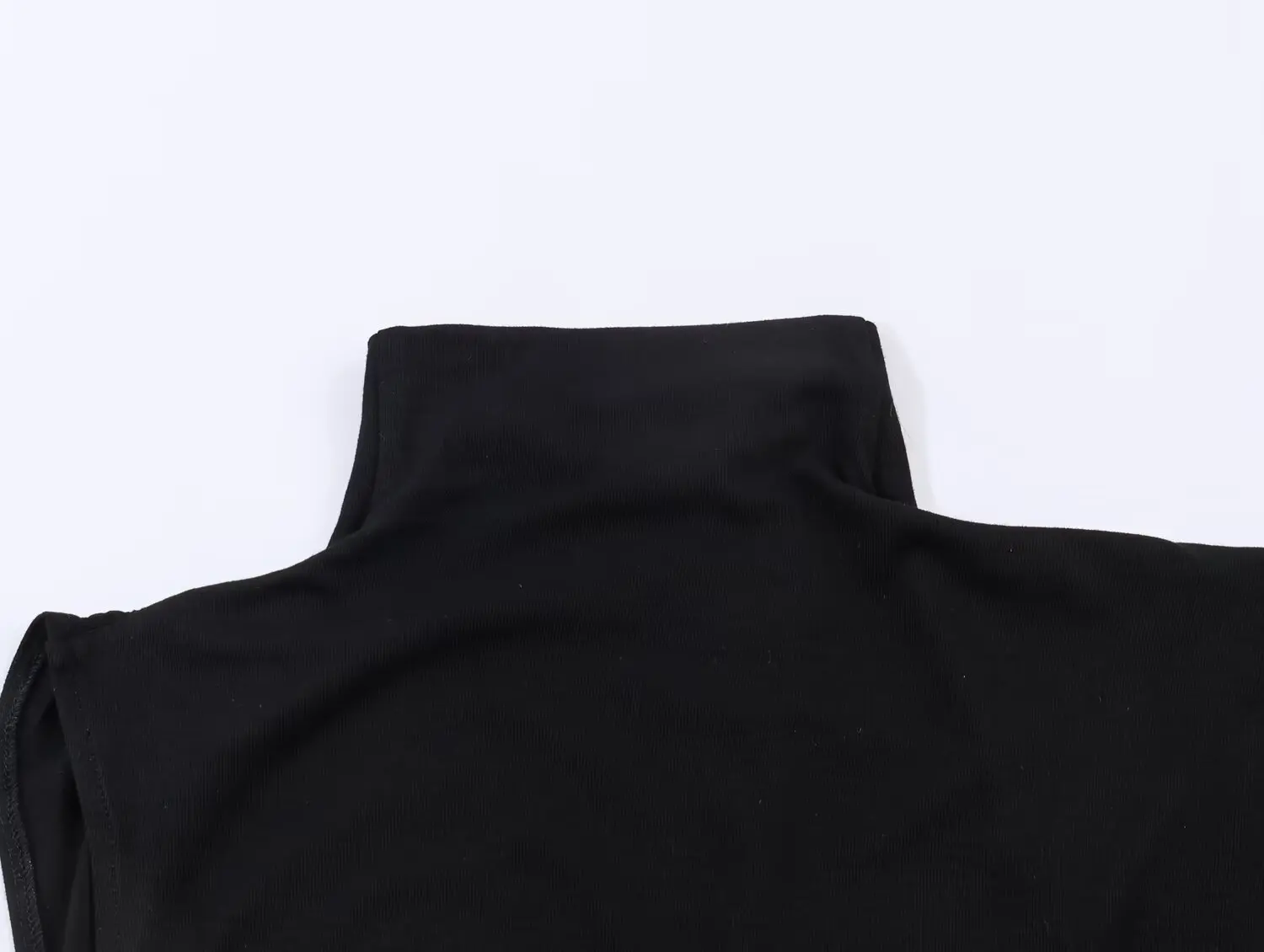 HH Damen Schwarzes Oberteil mit Stehkragen, Asymmetrischen Cape-Ärmeln und Gerüschtem Saum, Lässiges Sommer-Urlaubs-Oberteil, Locker Geschnittenes Langes Modisches Party-Top – Detail 11