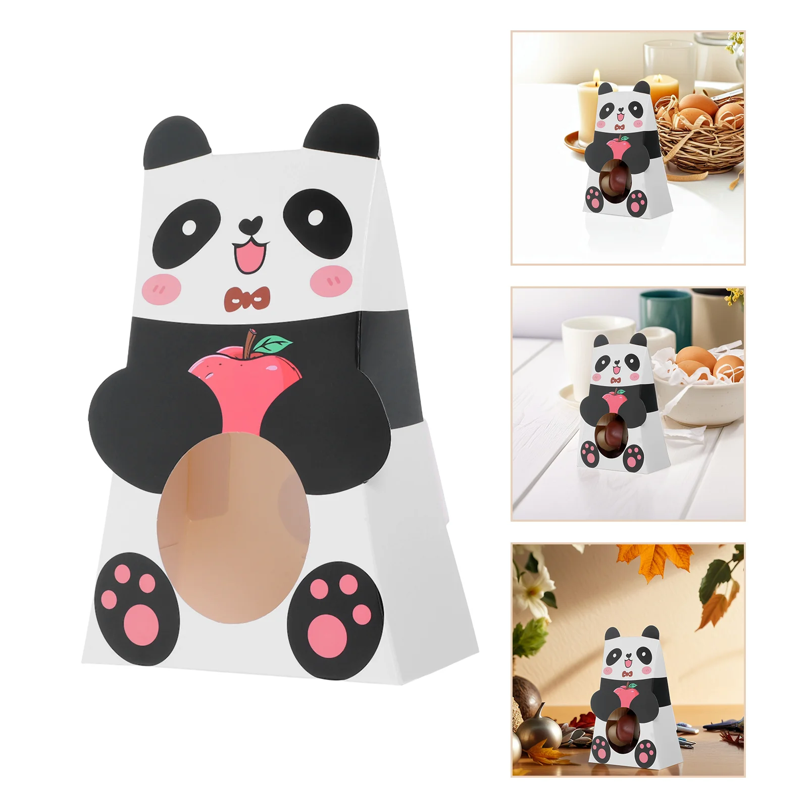 

10Pcs Panda Candy Boxes Cute Cartoon Design Visible Window Multi Use Kids Parties Baby Showers Christmas Birthday