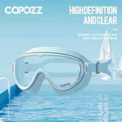 Okulary pływackie z dużą ramką Trójwarstwowe okulary kąpielowe z soczewkami Wodoodporne antypoślizgowe gogle przeciwmgielne Okulary pływackie dla dorosłych unisex