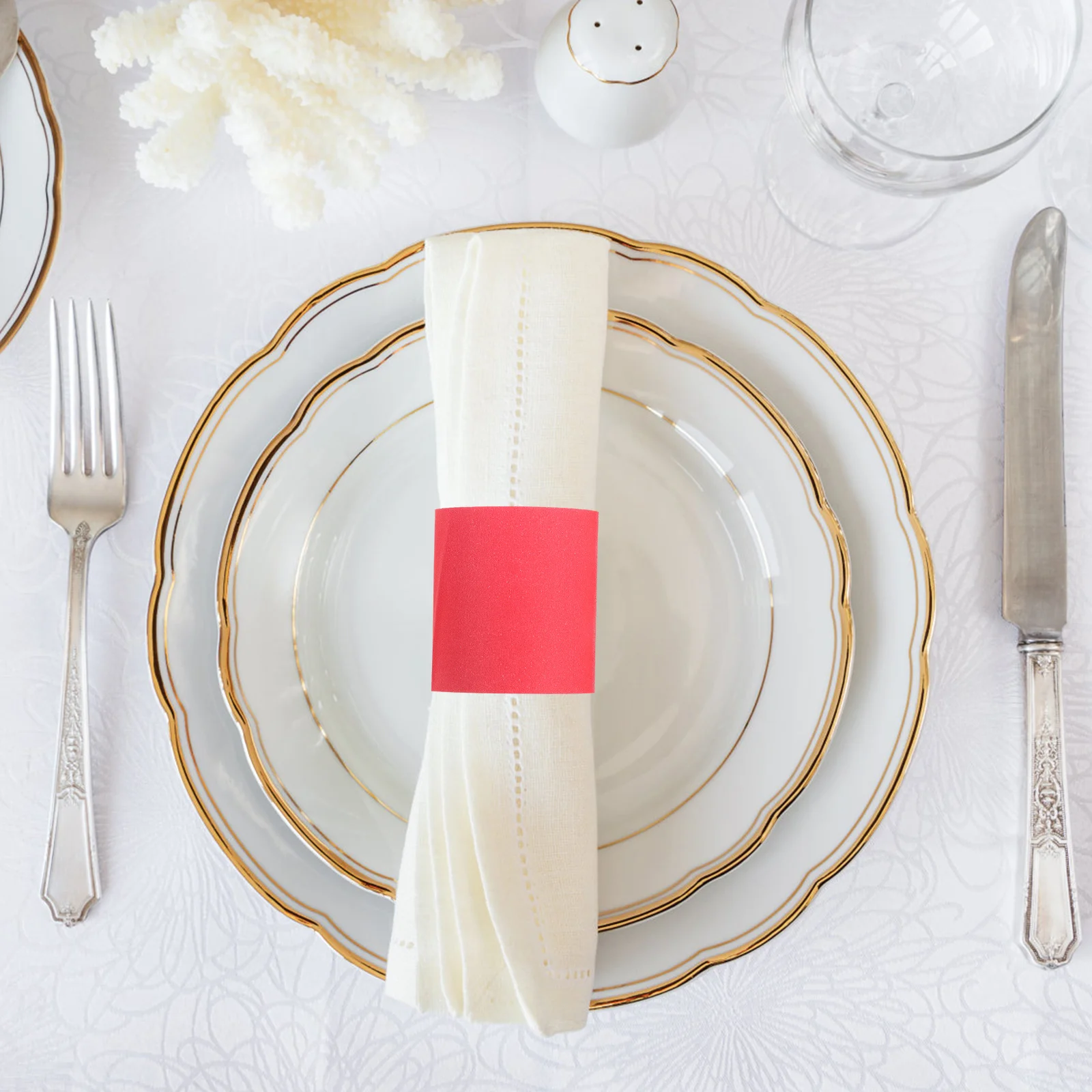 

500 pcs Napkin Rings Self Adhesive Paper Napkin Bands For Weddings Parties Events Table Decoration Reusable Convenient