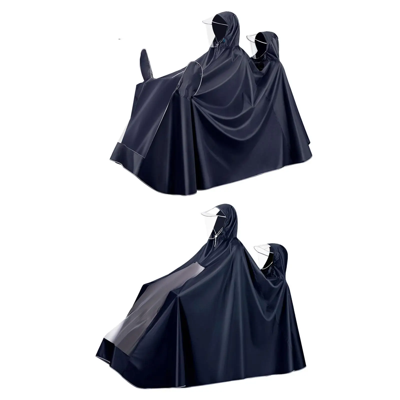 Rain Poncho with Hood, Raincoat for 2 People, Portable Rainwear, Reusable