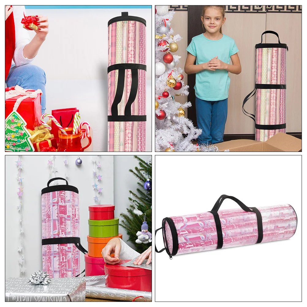 

Reusable Cylindrical Christmas Gift Pouch Waterproof Dust-Proof Storage Bag For Gifts Sundries Party Supplies Xmas Accessories