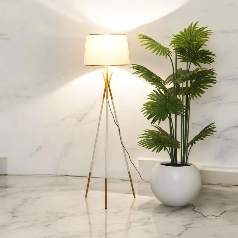 Modern Luxury Metal Light Emitting Diode Floor Light Multicolor Portable Fabric Lampshade E27 Hotel Room Sofa Corner Bedroom