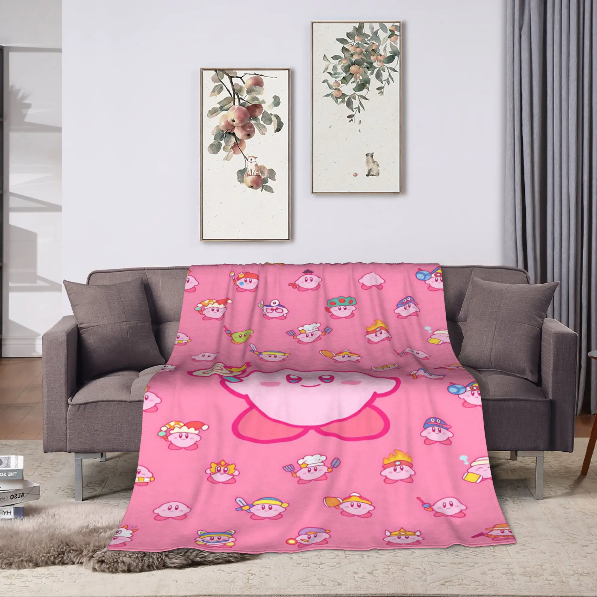 K-Kirbies  Blanket  Soft Fashion Plush Throw Blanket For Couch Chair Decorative Flannel Bedspread Bed Cover
