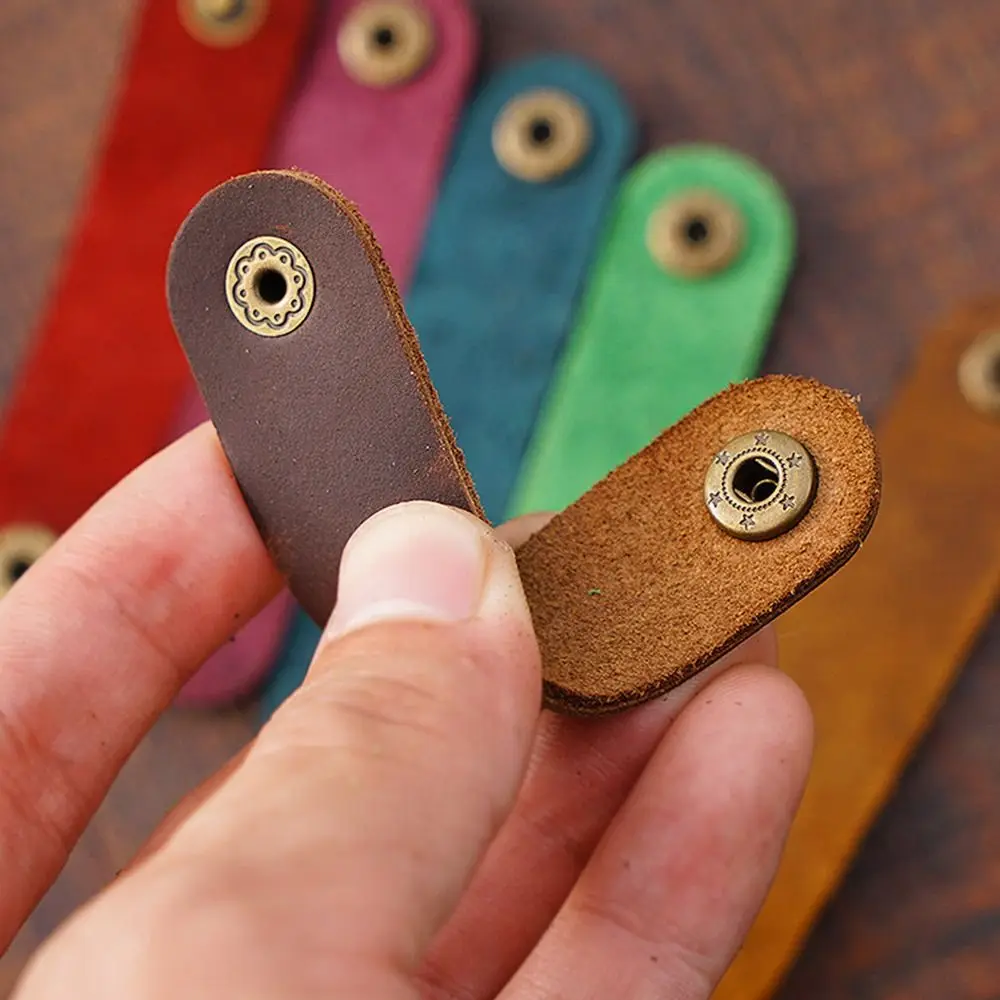 귀여운 가죽 케이블 와인더 미니 코드 정리기 케이블 관리 이어폰 코드 와인더 데스크탑 수납