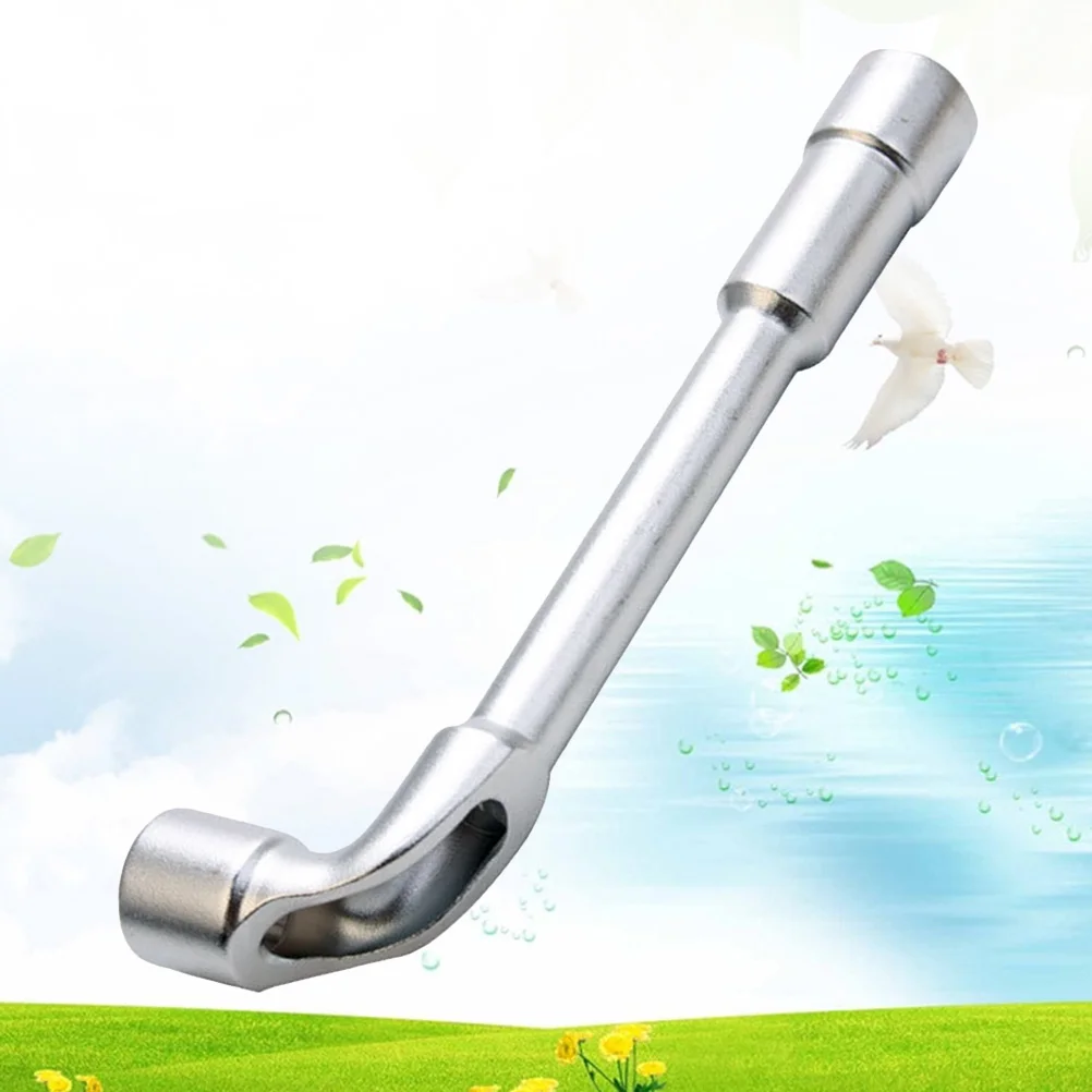 

7mm Dual Heads Polished Perforation Elbow Wrench Spanner (Silver) dual head wrench dual head spanner