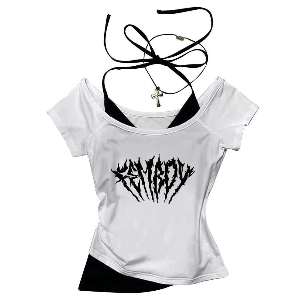Femboy Crop Top Girl Meme Jojifuku Cutecore Scene Gothic Shirt Cute Jojifuku Ausverkauf Streetwear Emo – Detail 5