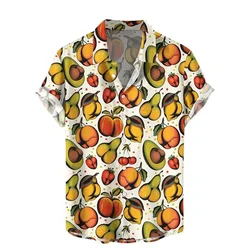 Camisas de praia havaianas de manga curta masculinas, estampa de cogumelos, tops de lapela, plus size, moda casual, nova