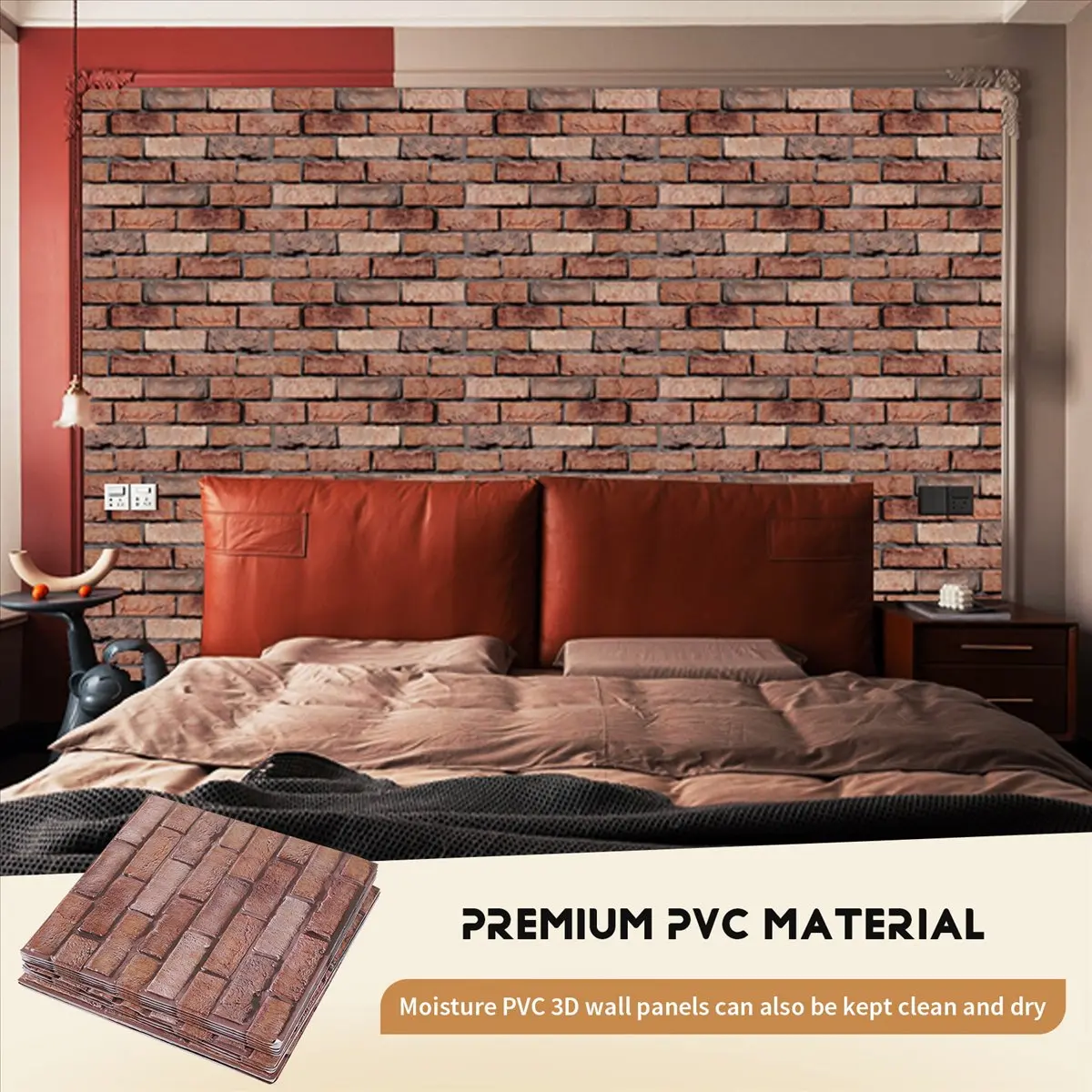 

A56K 3D Wall Panels Peel and Stick 3D Brick Wallpaper,Interior Wall Decoration,PVC Wall Panels for Living Room, Bedroom,10pcs