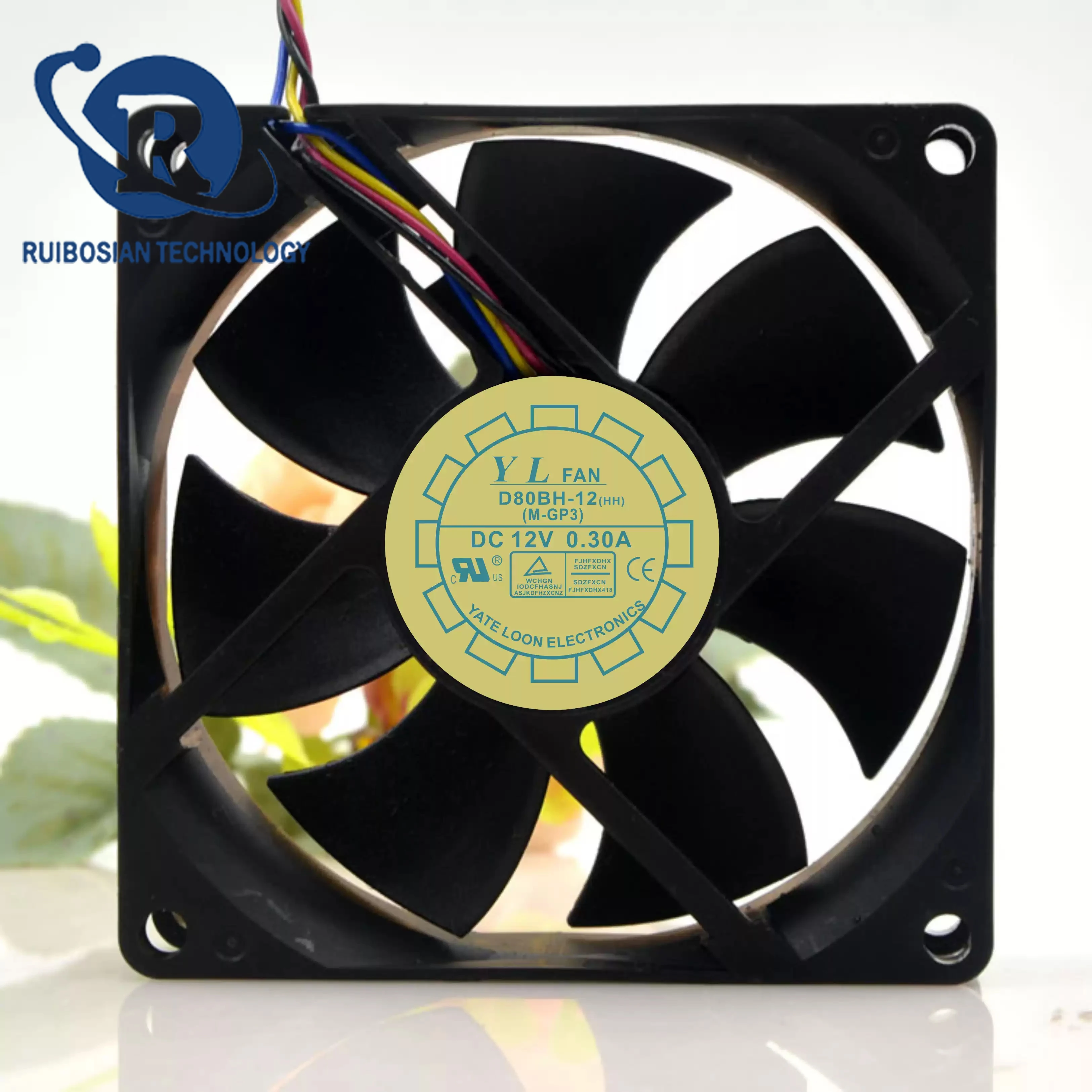 Yuelun inverter 8025 12V 0.30A D80BH-12(HH) 3-wire cpu motherboard power supply fan