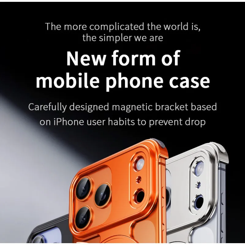 Magnetic Bracket Phone Case Buckle Hollow Metal Heat Dissipation Shell Universal Mobile Phone Radiator