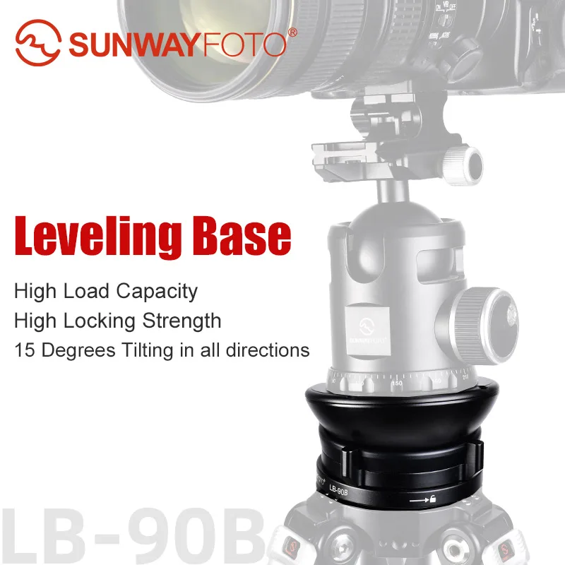 

SUNWAYFOTO Leveling Base Tripod Head 55 lbs(25kg) Load Capacity LB-90B